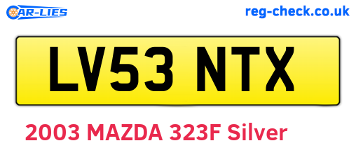 LV53NTX are the vehicle registration plates.