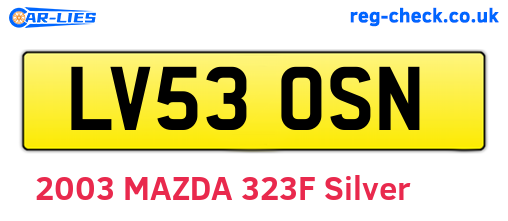 LV53OSN are the vehicle registration plates.