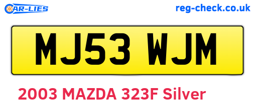 MJ53WJM are the vehicle registration plates.