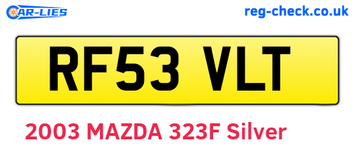RF53VLT are the vehicle registration plates.