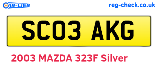 SC03AKG are the vehicle registration plates.