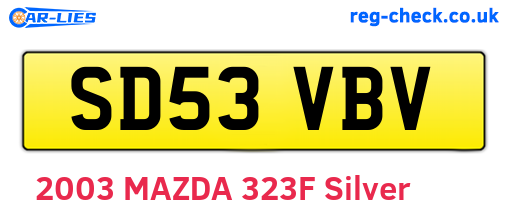 SD53VBV are the vehicle registration plates.