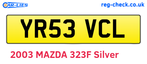 YR53VCL are the vehicle registration plates.