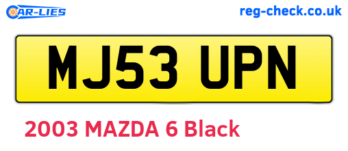MJ53UPN are the vehicle registration plates.