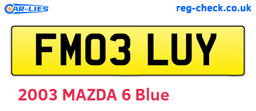 FM03LUY are the vehicle registration plates.