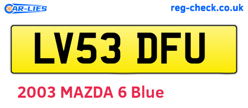LV53DFU are the vehicle registration plates.