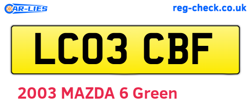 LC03CBF are the vehicle registration plates.