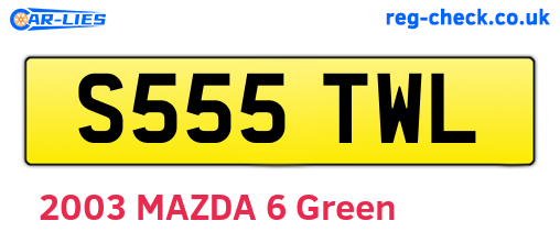 S555TWL are the vehicle registration plates.