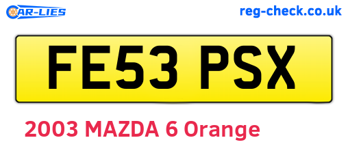 FE53PSX are the vehicle registration plates.