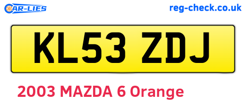 KL53ZDJ are the vehicle registration plates.
