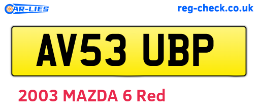 AV53UBP are the vehicle registration plates.