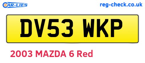 DV53WKP are the vehicle registration plates.