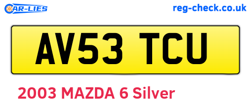 AV53TCU are the vehicle registration plates.