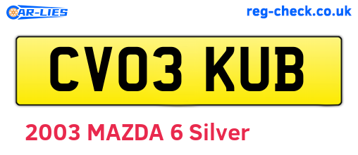 CV03KUB are the vehicle registration plates.