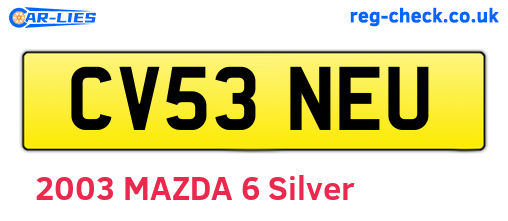 CV53NEU are the vehicle registration plates.