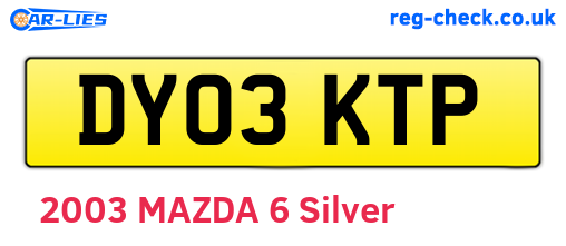 DY03KTP are the vehicle registration plates.