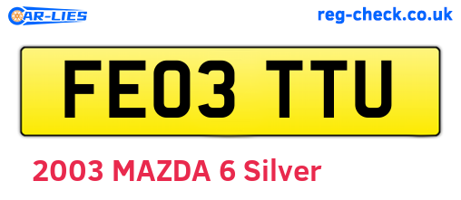 FE03TTU are the vehicle registration plates.