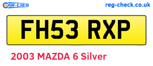 FH53RXP are the vehicle registration plates.