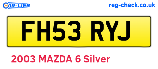 FH53RYJ are the vehicle registration plates.