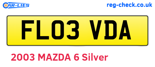 FL03VDA are the vehicle registration plates.