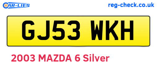 GJ53WKH are the vehicle registration plates.