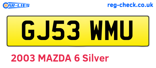GJ53WMU are the vehicle registration plates.