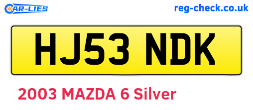 HJ53NDK are the vehicle registration plates.