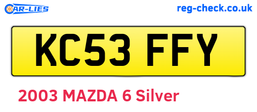 KC53FFY are the vehicle registration plates.