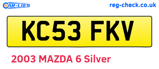 KC53FKV are the vehicle registration plates.