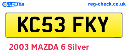 KC53FKY are the vehicle registration plates.