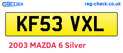 KF53VXL are the vehicle registration plates.
