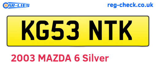 KG53NTK are the vehicle registration plates.