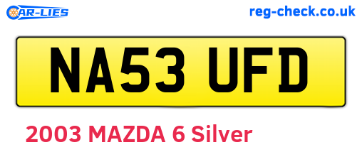 NA53UFD are the vehicle registration plates.