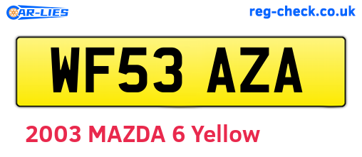 WF53AZA are the vehicle registration plates.