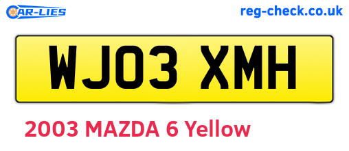 WJ03XMH are the vehicle registration plates.