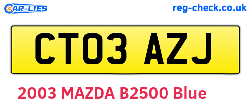 CT03AZJ are the vehicle registration plates.