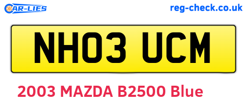 NH03UCM are the vehicle registration plates.