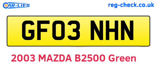 GF03NHN are the vehicle registration plates.