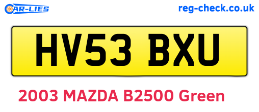 HV53BXU are the vehicle registration plates.
