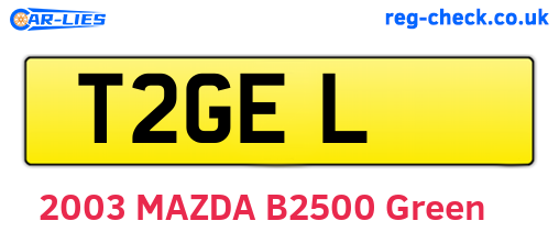 T2GEL are the vehicle registration plates.