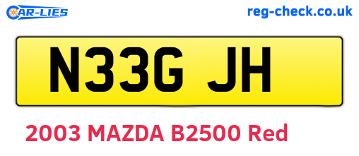 N33GJH are the vehicle registration plates.