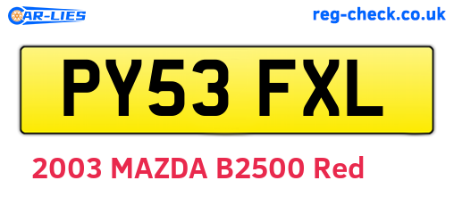 PY53FXL are the vehicle registration plates.