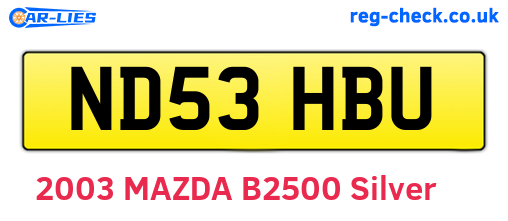 ND53HBU are the vehicle registration plates.