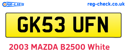 GK53UFN are the vehicle registration plates.