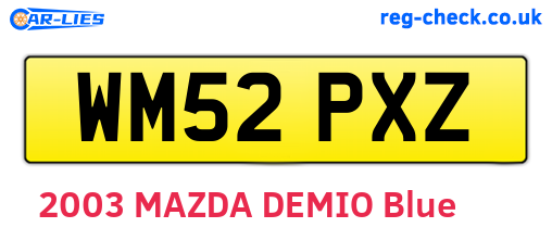 WM52PXZ are the vehicle registration plates.