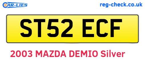 ST52ECF are the vehicle registration plates.