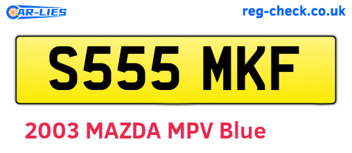 S555MKF are the vehicle registration plates.