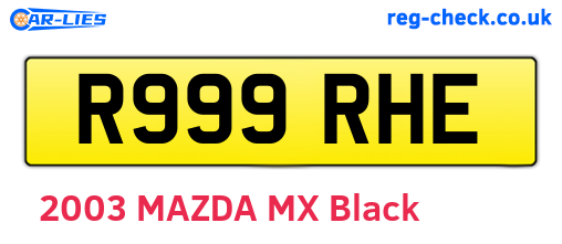 R999RHE are the vehicle registration plates.
