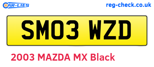 SM03WZD are the vehicle registration plates.