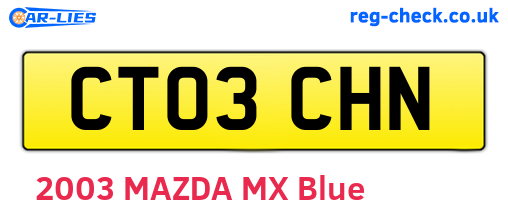 CT03CHN are the vehicle registration plates.